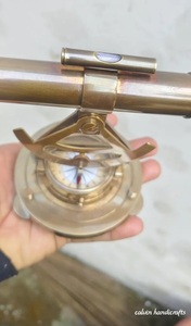 <b>Antique</b> Nautical Brass Alidade Telescope with <b>Compass</b> Base 4 Inch Decorative Instrument - Product Image 3