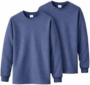 เสื้อยืดแขนยาวโอเวอร์ไซส์แบบยูนิเซ็กซ์ ผ้าฝ้ายรักษ์โลก พิมพ์ลายและแบบเรียบ  แบรนด์ส่วนตัว ผลิตในปากีสถาน - Product Image 2