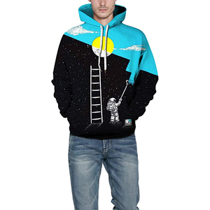 Sweat à capuche personnalisé uni, vierge pour impression et broderie, en molleton de coton et polyester, pour homme, à manches longues, avec poches, style sport - Product Image 5