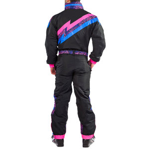 Traje de Esquí Unisex Impermeable y Cortavientos, Tallas Grandes, Negro, Rosa, Azul, con Estampado por Transferencia Térmica, Poliéster Aislante, Cierre de Cremallera, Cuello Alto - Product Image 2