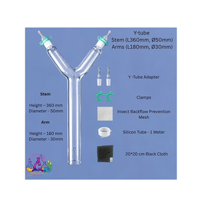Olfactomètre en Y OEM en verre borosilicaté, longueur de tige 360x180mm, longueur de bras, équipement de laboratoire pour le comportement des insectes et l'entomologie - Product Image 3