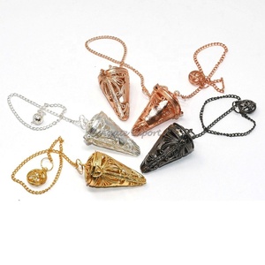 Péndulo de Metal Isis de cuatro paletas en espiral de la mejor calidad al por mayor péndulo de Metal de la mejor calidad para Reiki curativo de radiestesia a la venta - Product Image 4