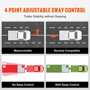Kit de enganche de distribución de peso de 1500 lb con control de oscilación, vástago de acero sólido de 2 pulgadas, 2-5 para remolques y otros soportes de enganche - Product Image 3