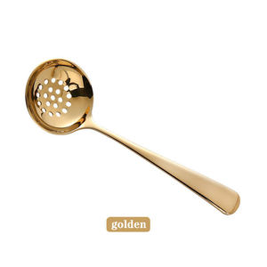 Nuevas llegadas: Cuchara de sopa de acero inoxidable 18/10, cucharón de sopa metálico colorido con logotipo personalizado, vajilla. - Product Image 4