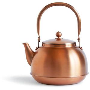 Bouilloire à thé en cuivre pur, faite à la main, vintage, avec poignée en bois, théière traditionnelle en cuivre pour le thé, le café, la cuisine - Product Image 1