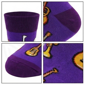 Crew <b>Socks</b> With <b>Musical</b> Instruments Print Breathable Knitted For Adults Casual Spring Season - Product Image 4