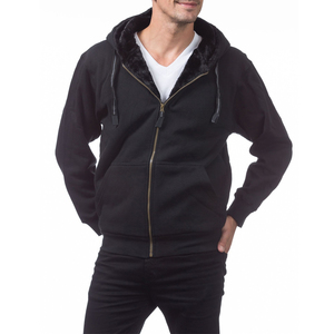 Vintage Style Heavy Weight <b>Wool</b> Zipper Hoodie Men Distressed Solid <b>Yarn</b> Rugged Work Wear Thick Double Layer - Product Image 4