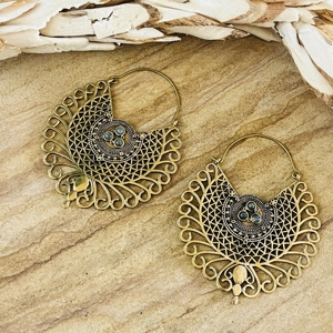 Aros de Latón con Diseño Tribal de Última Moda para Mujer, Acabado en Latón Antiguo, Joyería Étnica para Venta al por Mayor/OEM/ODM - Product Image 2
