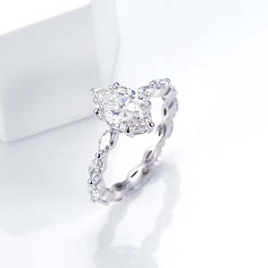 Anillo de compromiso de diamante marquise de alta calidad, cultivado en laboratorio, certificado por IGI, color D E F, claridad VVS VS, engastado en oro rosa, oro blanco. - Product Image 6