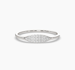 Bague de fiançailles élégante vintage plaquée or blanc 14 carats avec halo de diamants de laboratoire certifiés IGI – Cadeau - Product Image 2