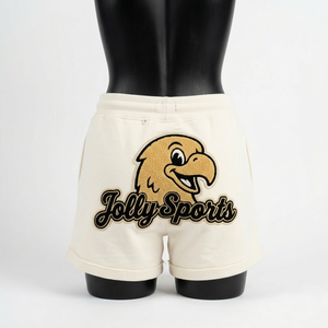 Shorts de mujer de algodón y poliéster, tipo booty, color rosa, tela suave cepillada, estampado en serigrafía, transferencia térmica, logo personalizado. - Product Image 2