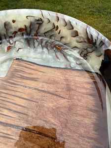 Bol de service en bois de manguier et résine, design poli, avec cuillère, écologique, pour mariage, maison, hôtel et restaurant - Product Image 5