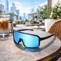 Nouvelles lunettes de soleil de sport surdimensionnées TR90 avec logo personnalisé pour le cyclisme, la course à pied, les activités de plein air, protection UV400, unisexe, lunettes de vélo