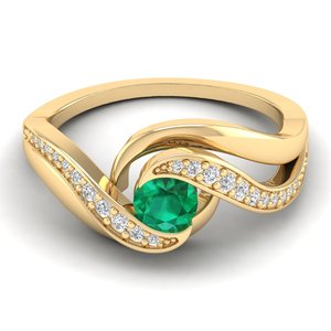 REYES Luxurious GRA Certified Moissanite with Emerald Gemstone <b>Ring</b> in 925 Sterling Silver Everyday Wear Birthstone <b>Rings</b> - Product Image 6
