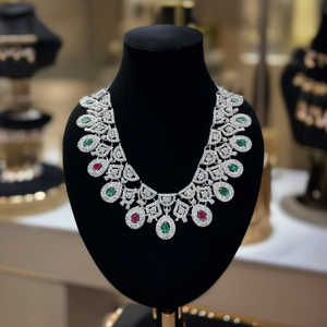 American Diamond <b>Fashion</b> <b>Necklace</b> Set-Elegant and Dazzling - Product Image 3