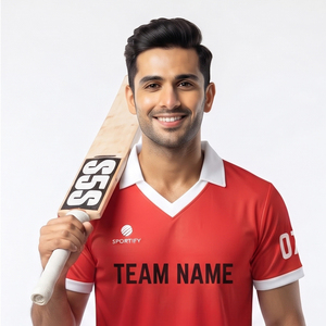 Maillot de cricket personnalisé, vêtements de sport d'équipe, maillot d'entraînement de cricket personnalisé, 100% polyester, manches courtes, col en V, hauts de maillot de cricket - Product Image 4