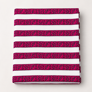 Ensemble de draps en coton faits à la main, imprimé floral rose et vert, literie traditionnelle avec housse de coussin rayée, motif palmier - Product Image 5