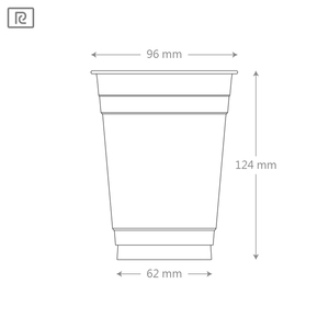 Riiqi 16oz 500ml R16 PLA Gobelet jetable en plastique transparent 96mm de diamètre Style simple Forme populaire pour l'industrie des boissons - Product Image 1