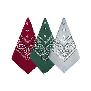 Pañuelo de Cuello Cuadrado con Logotipo Personalizado, de Algodón y Poliéster, con Estampado Paisley en Blanco y Negro, Estilo Europeo-Americano - Product Image 6