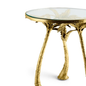 Saleem international 2026 Luxury Upholstered table with silver Metal Ginkgo <b>Leaf</b> Base Decorative Entryway or Bedroom Seating - Product Image 4