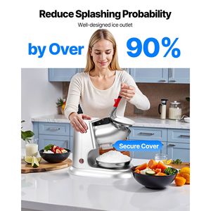 Máquina Eléctrica Trituradora de Hielo de 4 Cuchillas, 220 lb/h, de Acero Inoxidable, con Tapa de Recipiente, para Hacer Conos de Nieve - Product Image 3