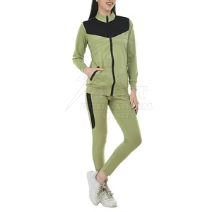 Ensemble de jogging pour femme avec haut court color block et fermeture éclair intégrale, léger, décontracté, pour l'hiver, vêtements de sport - Product Image 4