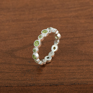 Anillo de Plata de Ley S925 100% Pura con Piedras Preciosas de Peridoto Natural de Buena Calidad, Nueva Colección, Anillo Delicado de Moda, Joyería Fina - Product Image 4