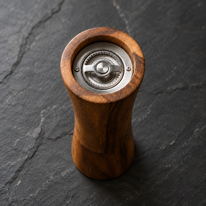 Acacia Wood Salt and <b>Pepper</b> <b>Grinder</b> Set with Stand, Adjustable Spice Mills, Custom Wooden Seasoning Shakers, OEM Wholesale - Product Image 3