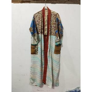 Robe de nuit kimono de luxe 100 % soie indienne pour femme, douce, confortable, élégante, style japonais, florale, col en V, avec cordon de serrage, haute qualité - Product Image 6