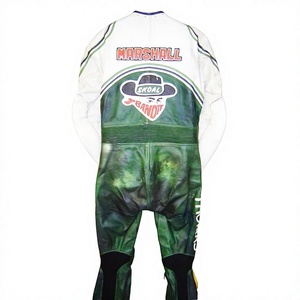 Combinaison de course MotoCP Roger Marshall Zuzuki 1 pièce en cuir de vachette/crocodile pour moto, combinaison de piste/équitation MotoCp pour motards de niveau - Product Image 2
