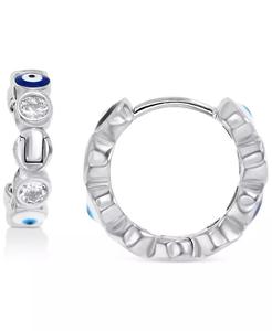 Orecchini a cerchio in zirconio cubico in argento Sterling o oro 14k su argento Sterling, 1/2 "| Macacy's - Product Image 1