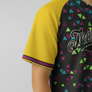 Camiseta de Béisbol Negra Corta Sublimada con Logotipo Personalizado de Alta Calidad - Product Image 3