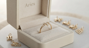 Offre Spéciale Bague Signe Astrologique Bélier en Or Jaune 14 carats avec Diamant, Bijou Fin Prêt à Expédier pour Femme - Product Image 3