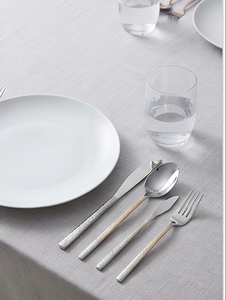 Ensemble de couverts minimalistes en acier inoxydable miroir, cuillère, couteau, fourchette, passe au lave-vaisselle, pour mariage, argenté - Product Image 4