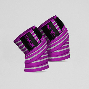 Bandes de genou personnalisées avec logo pour la sécurité en fitness, longueur 78 pouces, paire pour haltérophilie, powerlifting, soulevé de terre, squats en salle de sport - Hommes Femmes - Product Image 4
