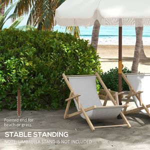 Parasol de plage gris clair 6.2 avec volants ventilés, sac de transport, parasol d'extérieur portable pour jardin, idéal pour les voyages - Product Image 2