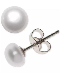 2-Pc. Ensemble de perles de culture d'eau douce (6-1/2 - 7mm) collier et clous d'oreilles assortis | Macy's - Product Image 3
