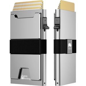 Portafoglio Smart Card Furid per Uomo, Porta Carte di Credito Sottile con Blocco RFID, Tasca Frontale in Metallo, Confezione Regalo - Product Image 1