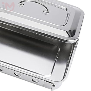 Stainless Steel Surgical Instrument Tray With Lid Manual Medical Dental <b>Tool</b> Organizer Sterilized <b>Metal</b> <b>Box</b> - Product Image 2