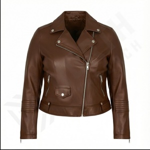 Chaqueta de Cuero para Mujer, MOQ Bajo, Tejida, Color y Logotipo Personalizables, Servicio OEM, Venta Directa de Fábrica, Tallas Grandes, Moda - Product Image 2