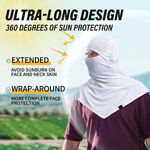 Pasamontañas largo de diseño personalizado para hombre y mujer, protección solar, transpirable, para pesca, senderismo, correr, ligero, de secado rápido. - Product Image 5