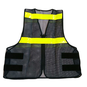 Gilet de sécurité noir haute visibilité avec bandes réfléchissantes, multi-poches, pour travaux de construction, gilet d'arpenteur haute visibilité, vente en gros B2B - Product Image 3