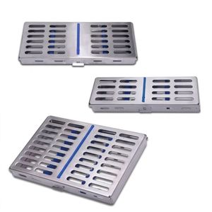 Stainless Steel Sterilization <b>Box</b> With Blue Silicone Base And <b>Locking</b> Lid <b>For</b> Surgical Instrument Processing - Product Image 3