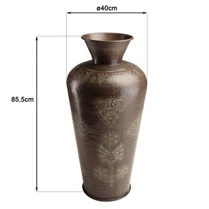 Elegante Florero de Piso de Bronce Hecho a Mano, Diseño Tradicional, 85.5 cm de Altura, Ø40 cm - Product Image 1