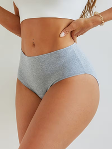 Women's High-Rise Basic Boxer Briefs 1pc Spandex/Cotton Underwear Everyday Comfortable Seamless Breathable Eco-Friendly - Product Image 2