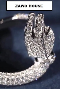 Bague de luxe ZAWO HOUSE en or 14 carats plaqué or, diamant Moissanite VVS1 taille <span class=keywords><strong>Marquise</strong></span>, idéale pour fiançailles, mariage, anniversaire - Product Image 3
