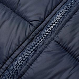 Vestes matelassées coupe-vent décontractées à col montant avec logo personnalisé pour hommes, manteau d'hiver rembourré à capuche avec fermeture éclair - Product Image 3