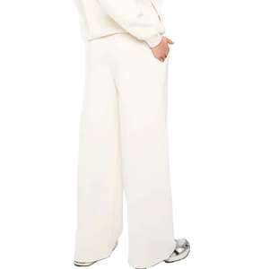Pantalones de lona de pierna ancha para mujer con logotipo personalizado, de corte holgado, largos, casuales de invierno, ecológicos y de talla grande. - Product Image 6