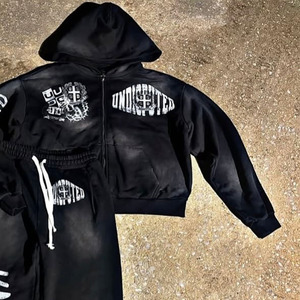 Conjunto Deportivo de Alta Calidad 100% Algodón, Pantalones Deportivos y Sudadera con Capucha, Logotipo Personalizado, Dos Piezas, Pantalones Acampanados, Conjuntos de Sudaderas con Capucha - Product Image 6