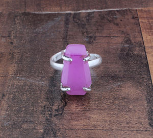 แหวนโดมหยกลาเวนเดอร์ธรรมชาติ เงินแท้ 925 วงหนา เรียบง่าย ประดับพลอยสีม่วง สำหรับงานแต่งงาน คลาสสิก หรูหรา โดดเด่น - Product Image 2